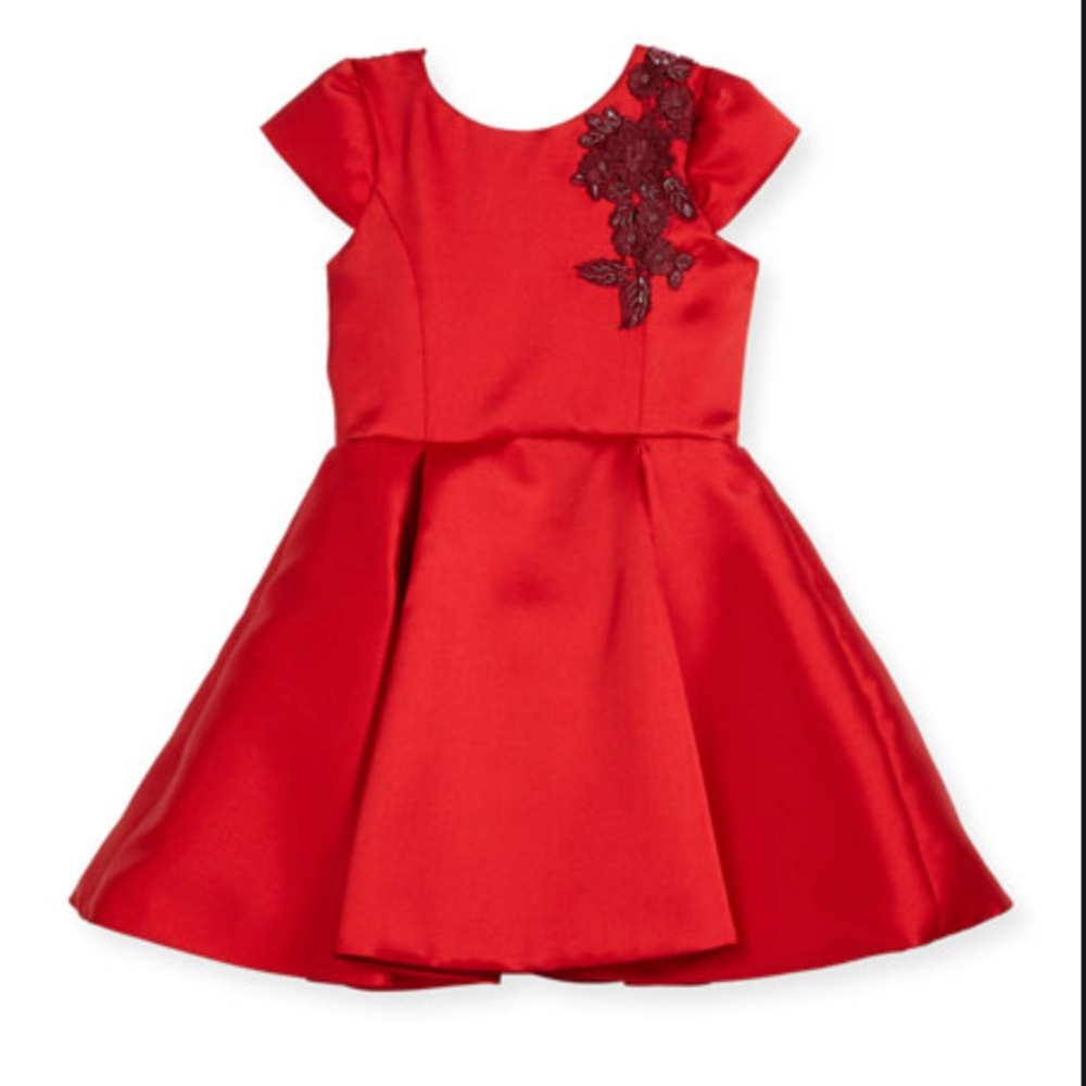 Zoe Red Sateen Holiday Christmas Dress Size 10